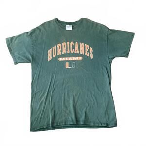 Vintage 1990s sun-faded University of Miami Hurricanes tee L